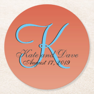 Dessous-de-verre Rond En Papier Chic unique rouge orange