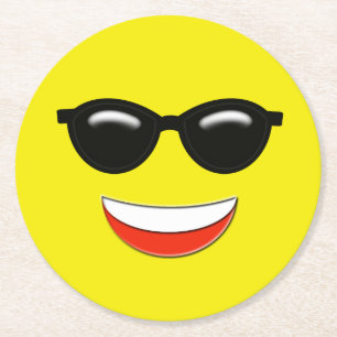 Dessous-de-verre Rond En Papier Chill Emoji