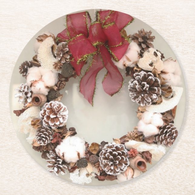 Dessous-de-verre Rond En Papier Christmas A (Devant)