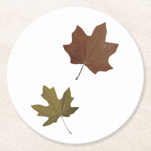 Dessous-de-verre Rond En Papier Chute des Feuilles
