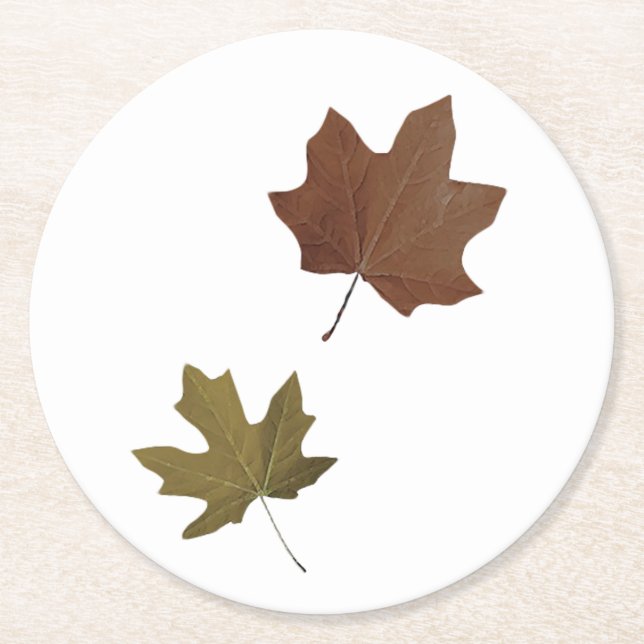 Dessous-de-verre Rond En Papier Chute des Feuilles (Devant)