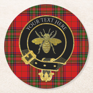 Dessous-de-verre Rond En Papier Cimier de clan écossais Bee Tartan