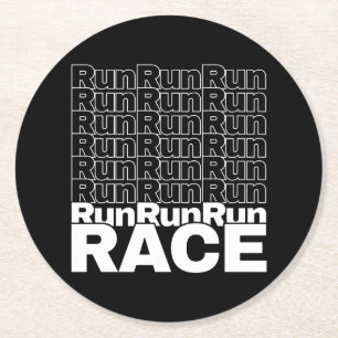 Dessous-de-verre Rond En Papier Citation de coureur motivé en formation - Course