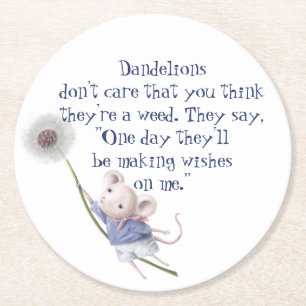 Dessous-de-verre Rond En Papier Citation Inspirante de mignonne petite souris Dand