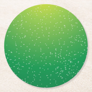 Dessous-de-verre Rond En Papier Citron Soda avec Fond d'Art à Petites Bulles