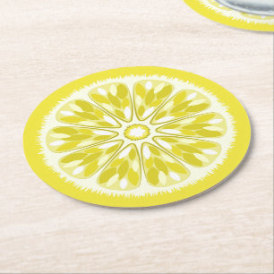 Dessous-de-verre Rond En Papier Citrons Citron Citron