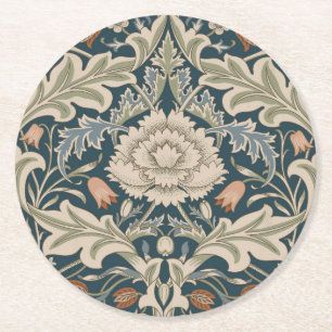 Dessous-de-verre Rond En Papier Classique Floral du Jardin William Morris Severn