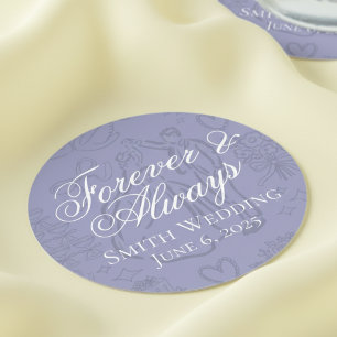 Dessous-de-verre Rond En Papier Classique Lavande Dessin à Main Levée Art De Maria