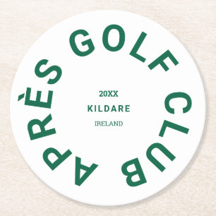 Dessous-de-verre Rond En Papier Club de golf Après Forest Green Golfers Social Cre