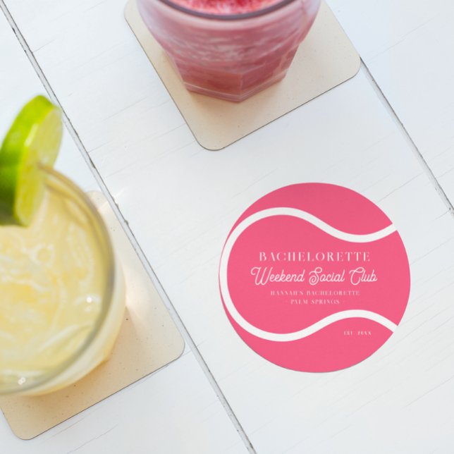 Dessous-de-verre Rond En Papier Club de tennis | Bachelorette (Créateur téléchargé)