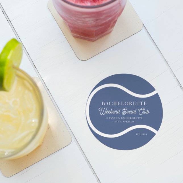 Dessous-de-verre Rond En Papier Club de tennis | Bachelorette (Créateur téléchargé)