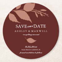 Coaster Mariage Enregistrer La Date Marron