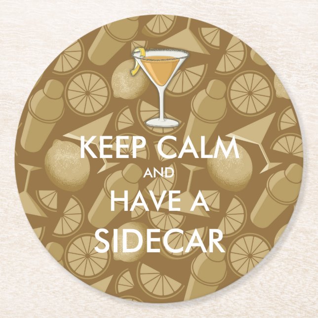 Dessous-de-verre Rond En Papier Cocktail Sidecar (Devant)