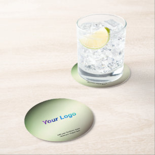 Dessous-de-verre Rond En Papier Code QR personnalisé simple ajouter votre nom logo