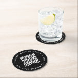 Dessous-de-verre Rond En Papier Code QR | Scan Me Black Modern Design Business<br><div class="desc">Un simple modèle de code QR noir personnalisé dans un style minimaliste moderne qui peut être facilement mis à jour avec votre code QR,  nom d'entreprise ou site Web et texte personnalisé,  par exemple,  scannez-moi vers...  #QRcode #dessous de verre #business</div>