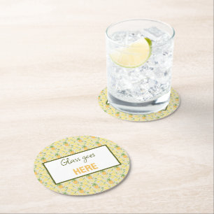 Dessous-de-verre Rond En Papier Collection de Motifs de paniers de fruits - Ananas