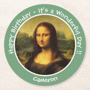 Dessous-de-verre Rond En Papier Collection Leonardo da Vinci Mona Lisa