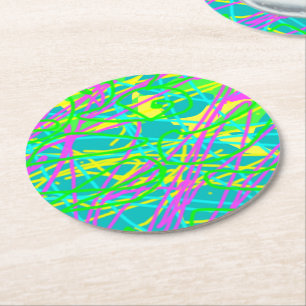 Dessous-de-verre Rond En Papier Color My Dreams Scribble Motif Expressive Artsy