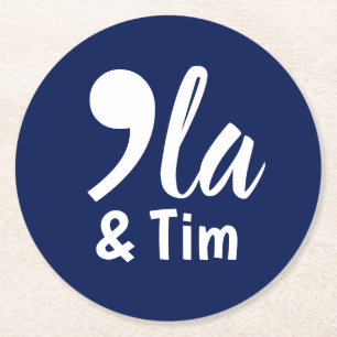 Dessous-de-verre Rond En Papier Comma Kamala et Tim 2024