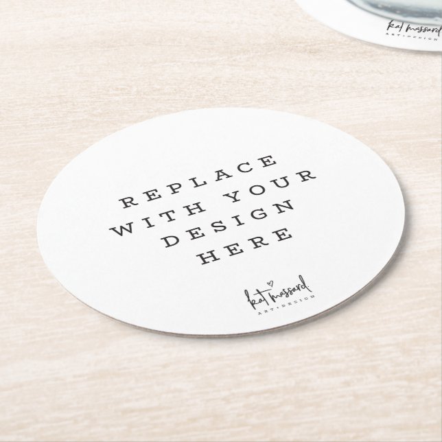 Dessous-de-verre Rond En Papier COMMANDE D'IMPRESSION événement spécial fête rond  (Incliné)