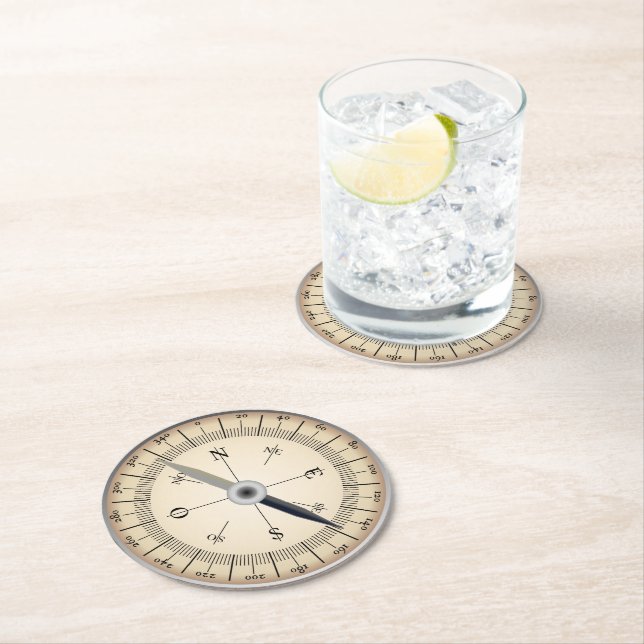 Dessous-de-verre Rond En Papier Compas (En situation)