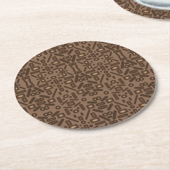 Dessous-de-verre Rond En Papier Conception artistique Abstraite de la Tribune du S (Incliné)