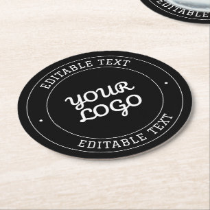 Dessous-de-verre Rond En Papier Conception de texte modifiable avec votre logo N