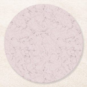 Dessous-de-verre Rond En Papier Conception élégante en marbre rose pâle gris pour 
