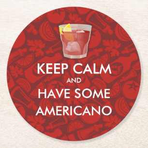 Dessous-de-verre Rond En Papier Conserver le calme - Americano
