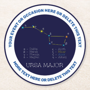 Dessous-de-verre Rond En Papier Constellation de l'hémisphère nord Ursa Major