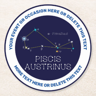 Dessous-de-verre Rond En Papier Constellation de l'hémisphère Sud Piscis Austrinus