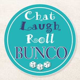 Dessous-de-verre Rond En Papier Conversation Roll Bunco Dice Party Girls Night Out