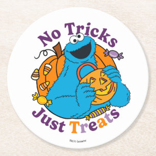 Dessous-de-verre Rond En Papier Cookie Monster Pas de traces juste des traitemen