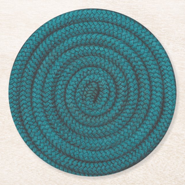 Dessous-de-verre Rond En Papier Corde bleue (Devant)
