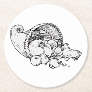 Dessous-de-verre Rond En Papier cornucopia