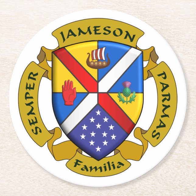 Dessous-de-verre Rond En Papier Coster JamFam (Devant)