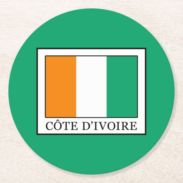 Dessous-de-verre Rond En Papier Côte d'Ivoire (Devant)
