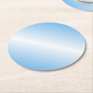 Dessous-de-verre Rond En Papier Couleur bleue blanche personnalisée Modèle blanc
