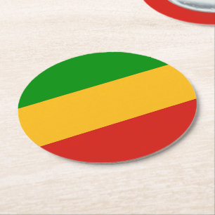 Dessous-de-verre Rond En Papier COULEURS DE DRAPEAU DE RASTAFARI + vos idées