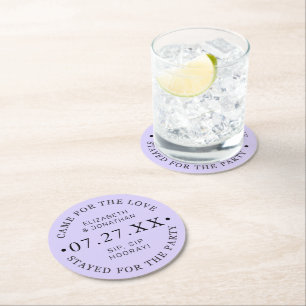 Dessous-de-verre Rond En Papier Couleurs de mariage personnalisées modernes Date d