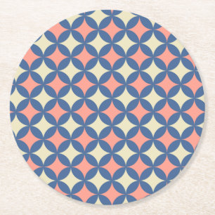 Dessous-de-verre Rond En Papier Couleurs rétro Mi-Siècle Cercles modernes