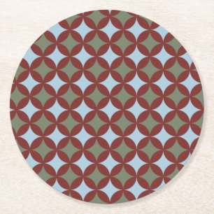 Dessous-de-verre Rond En Papier Couleurs rétro Mi-Siècle Cercles modernes