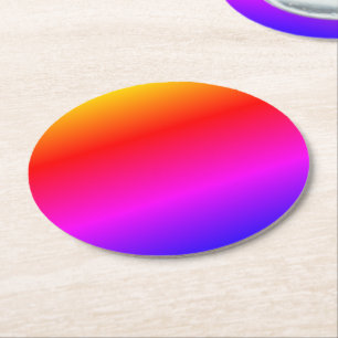 Dessous-de-verre Rond En Papier Couleurs vives Champ de couleur coulant avec joie