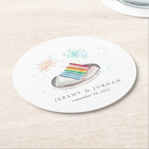 Dessous-de-verre Rond En Papier Couple d'amour personnalisé