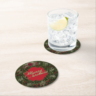 Dessous-de-verre Rond En Papier Couronne de Noël
