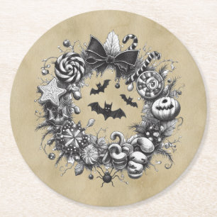 Dessous-de-verre Rond En Papier Couronne Macabre