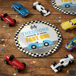 Dessous-de-verre Rond En Papier Course de voiture rapide Premier Anniversaire