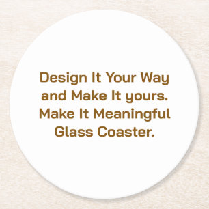 Dessous-de-verre Rond En Papier Créez votre personnalisation 4" x 4"