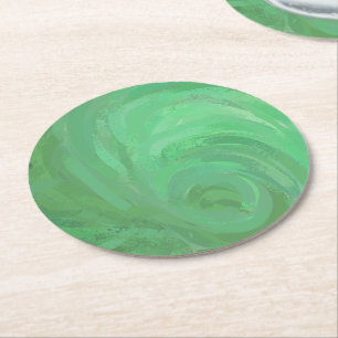 Dessous-de-verre Rond En Papier Crème d'émeraude