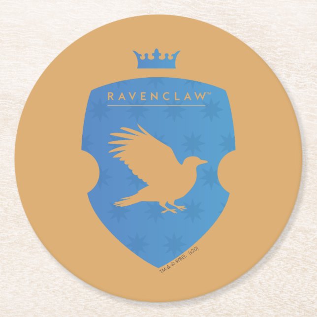 Dessous-de-verre Rond En Papier Crête couronnée Blue RAVENCLAW™ (Devant)